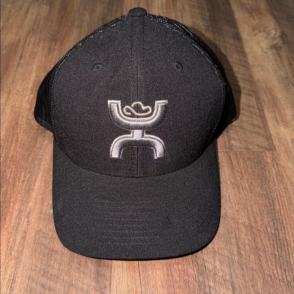 Hooey Hat Cap Snap Back Mens One Size Black Gray Geometric Mesh Logo EUC